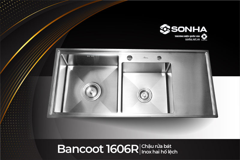 Chậu rửa b&aacute;t 2 hố inox 304 Bancoot 1606R