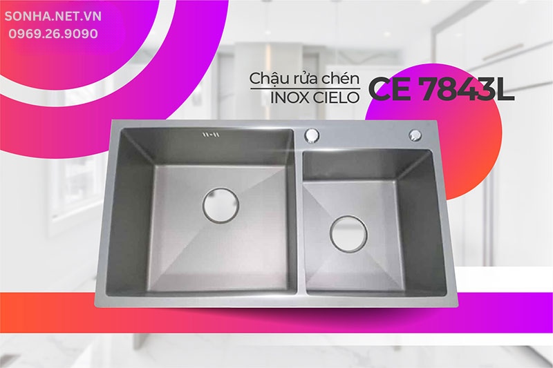 Chậu rửa b&aacute;t inox Cielo 7843L bền đẹp, hiện đại