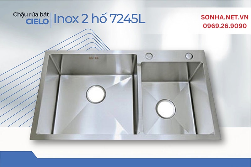 Chậu rửa b&aacute;t Cielo 7245L chất liệu cao cấp, gi&aacute; th&agrave;nh hợp l&yacute;