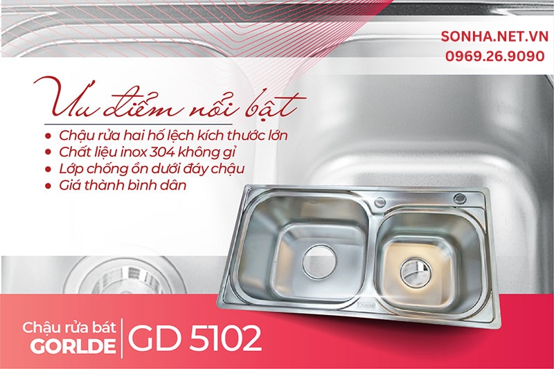 4 ưu điểm nổi bật chậu rửa b&aacute;t Gorlde GD 5102