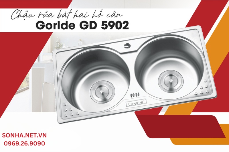 Chậu rửa b&aacute;t hai hố c&acirc;n Gorlde GD 5902