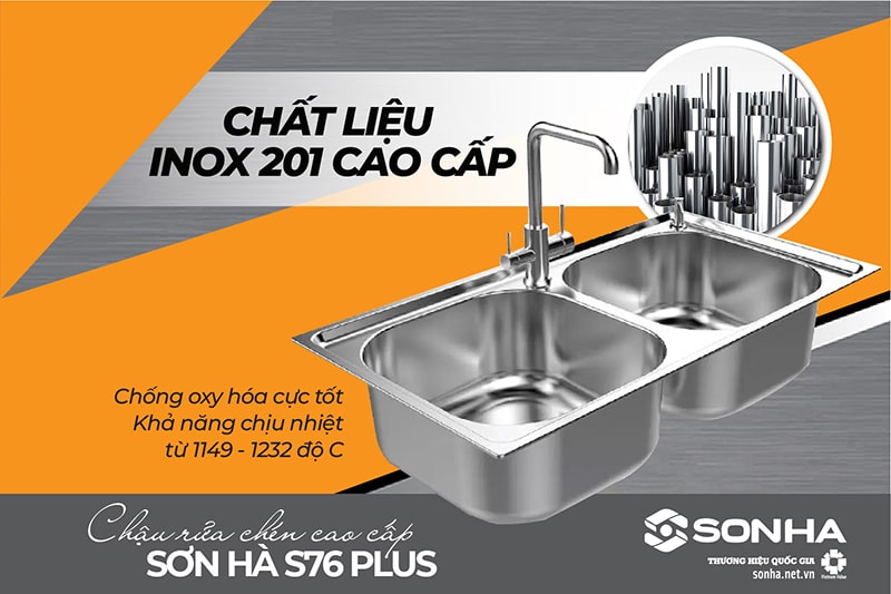 Chậu rửa b&aacute;t Trang Chủ Game Trực Tuyến Cổng Game 8kbet.com S76 Plus từ inox 201