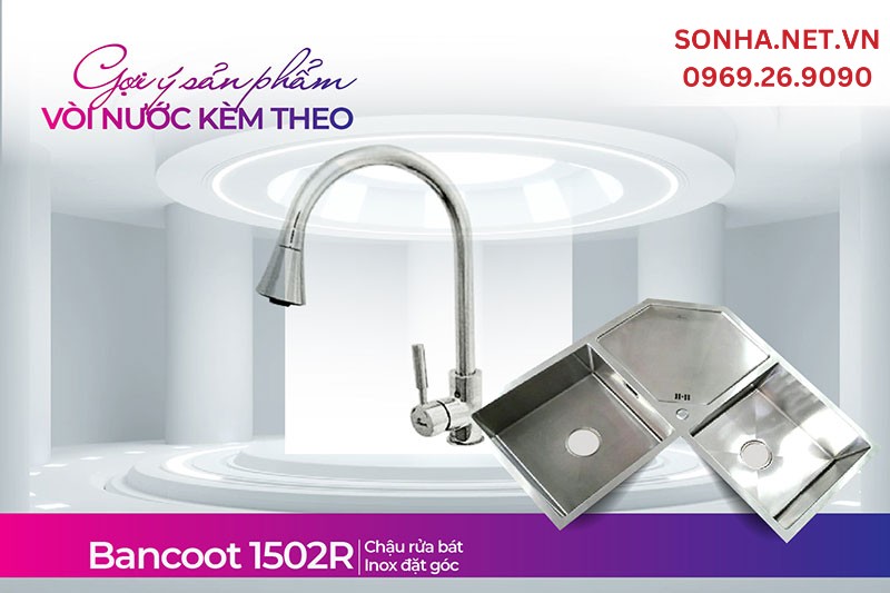 Sắm ngay chậu Bancoot 1502R v&agrave; v&ograve;i BCV 8111