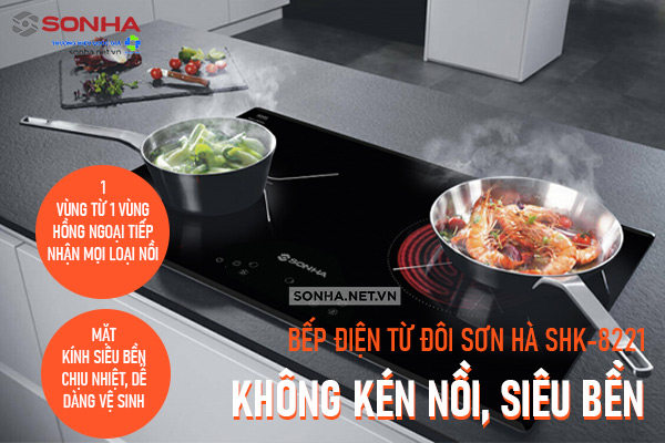 Bếp điện từ đ&ocirc;i Trang Chủ Game Trực Tuyến Cổng Game 8kbet.com SHK-8221 kh&ocirc;ng k&eacute;n nồi, si&ecirc;u bền