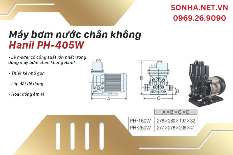 M&aacute;y bơm nước ch&acirc;n kh&ocirc;ng Hanil HP-405W (500W)