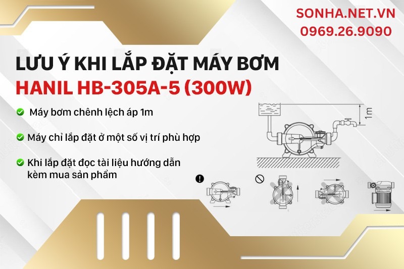 Lưu &yacute; khi lắp đặt m&aacute;y bơm