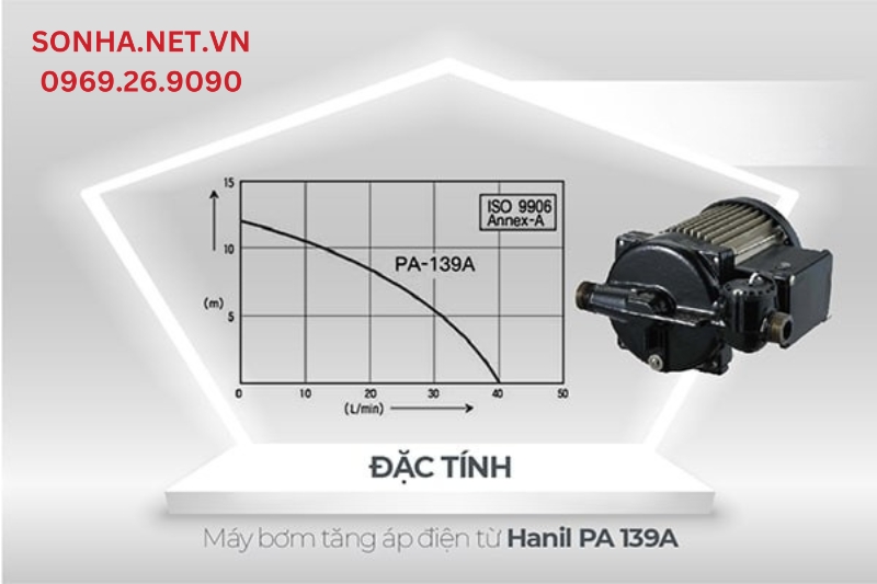 Đặc t&iacute;nh m&aacute;y bơm tăng &aacute;p điện tử Hanil PA 139A