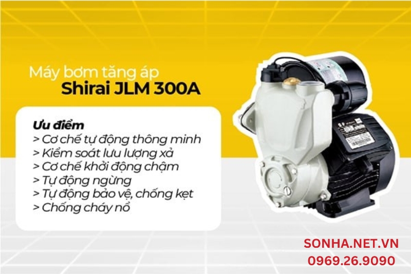 Ưu điểm m&aacute;y bơm nước n&oacute;ng 100 độ c Shirai JLM 300A 