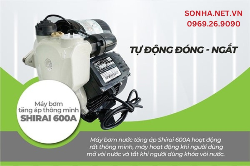 M&aacute;y bơm 600A Auto c&oacute; khả năng tự động đ&oacute;ng ngắt khi mất nước