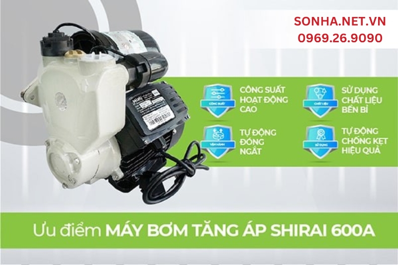 M&aacute;y bơm nước JLm Shirai 600A được y&ecirc;u th&iacute;ch nhờ 4 ưu điểm