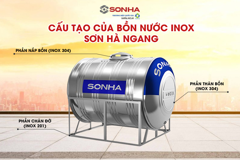 Cấu tạo chi tiết t&eacute;c nước inox Trang Chủ Game Trực Tuyến Cổng Game 8kbet.com 3000L nằm ngang
