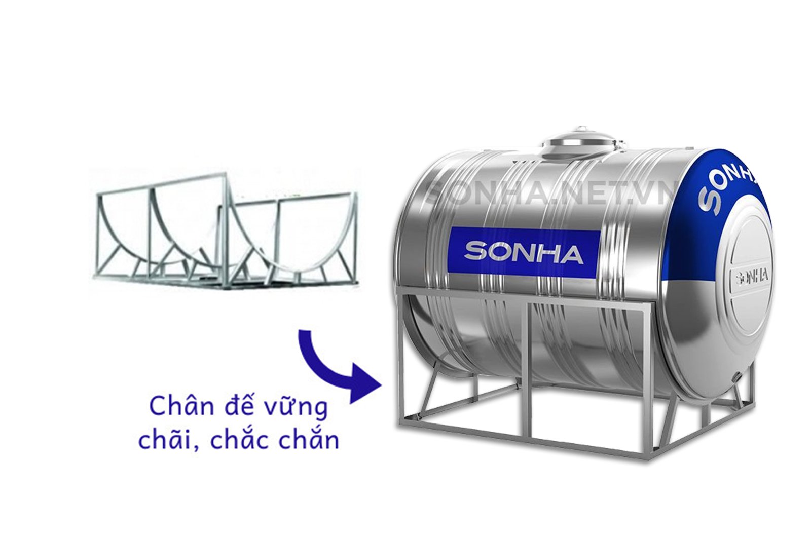 Ch&acirc;n đế chắc chắn giữ bồn vững chắc tr&ecirc;n m&aacute;i nh&agrave; 