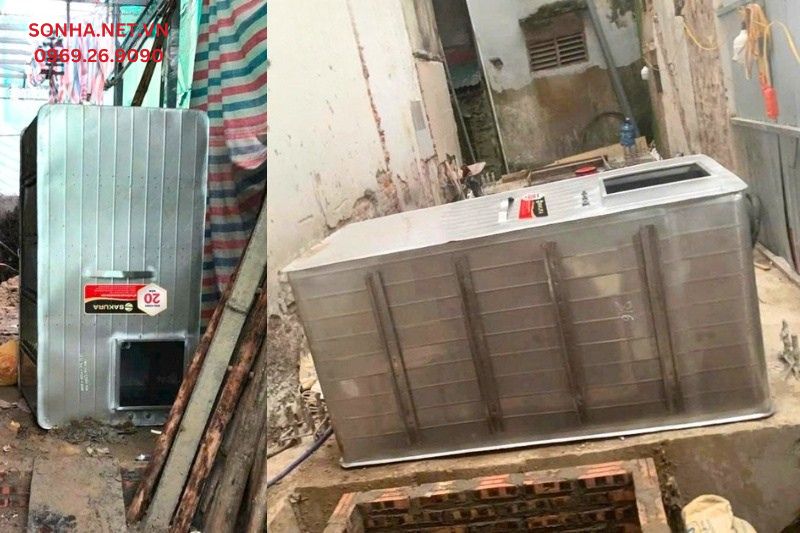 Hình ảnh thực tế lắp đặt bể ngầm inox Sakura 2