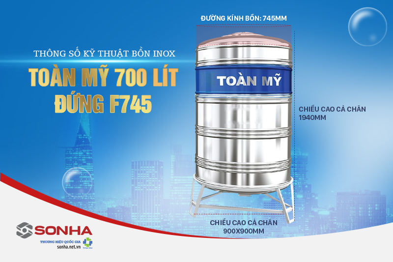 Th&ocirc;ng số kỹ thuật 8KBET 456 được xếp hạng cao nhất inox To&agrave;n Mỹ 700 l&iacute;t đứng F745