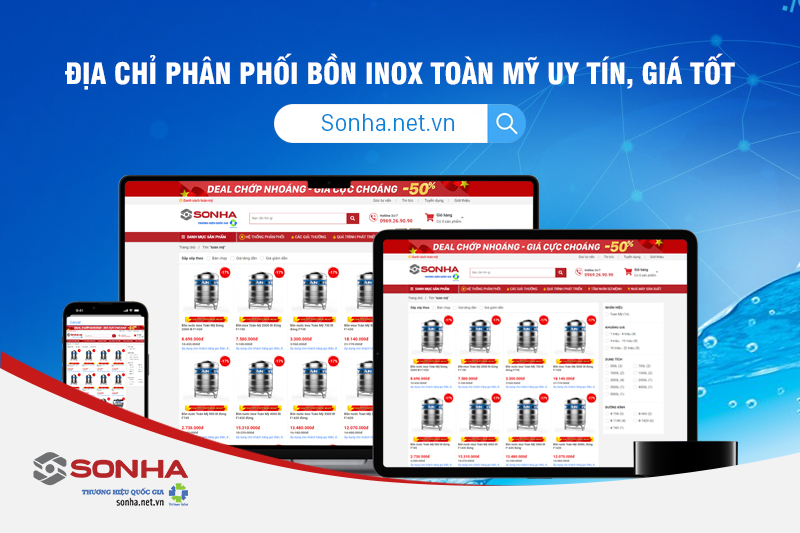 Sơn Hà địa chỉ ph&acirc;n ph&ocirc;́i b&ocirc;̀n nước Inox Toàn Mỹ chính hãng toàn qu&ocirc;́c