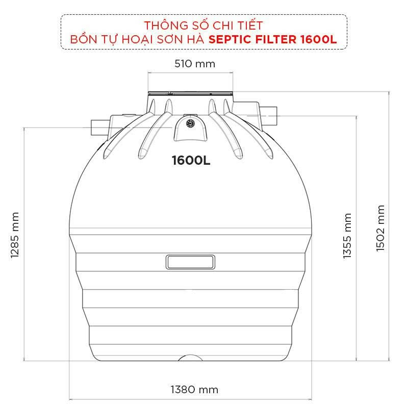 Th&ocirc;ng số k&iacute;ch thước bồn septic Trang Chủ Game Trực Tuyến Cổng Game 8kbet.com 1600L