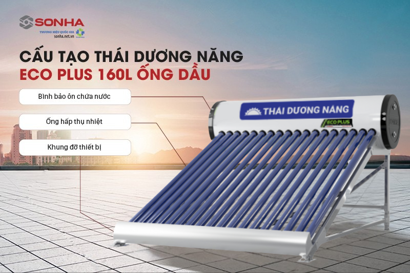 H&igrave;nh ảnh cấu tạo th&aacute;i dương năng 160L Eco Plus