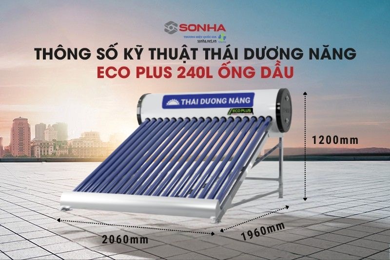 Th&ocirc;ng số k&iacute;ch thước th&aacute;i dương năng ECO 240L