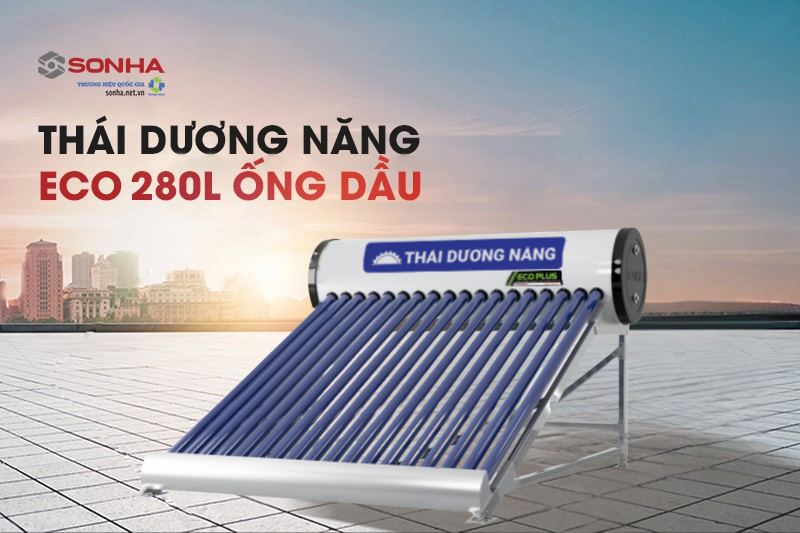 H&igrave;nh ảnh th&aacute;i dương năng Eco 280L ống dầu