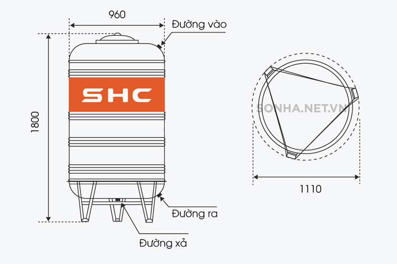Kích thước 8KBET 456 được xếp hạng cao nhất inox SHC 1000l đứng (Φ960)