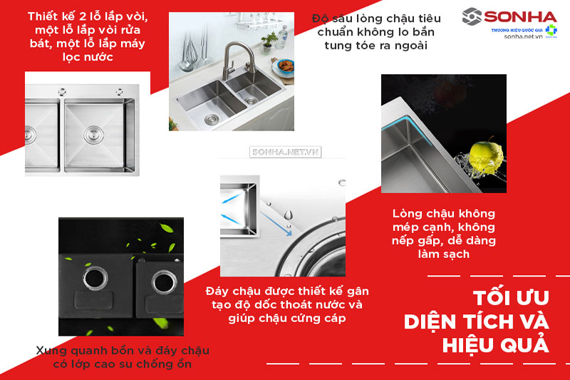 Chậu rửa b&aacute;t Trang Chủ Game Trực Tuyến Cổng Game 8kbet.com Luxury HM.X.2L.82.2.2 thiết kế tối ưu