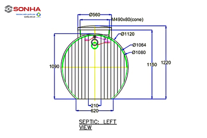 H&igrave;nh ảnh k&iacute;ch thước bồn tự hoại Septic 1600l của Trang Chủ Game Trực Tuyến Cổng Game 8kbet.com