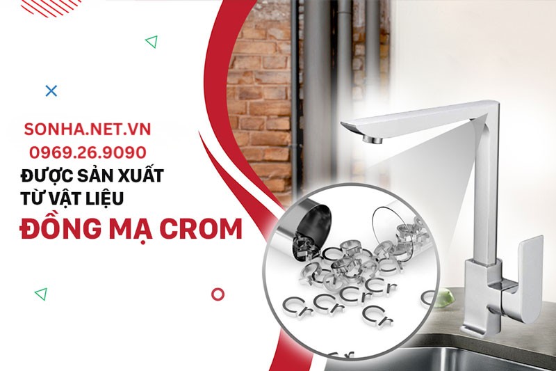 V&ograve;i rửa ch&eacute;n Bancoot BCV 8020 l&agrave;m từ đồng mạ crom
