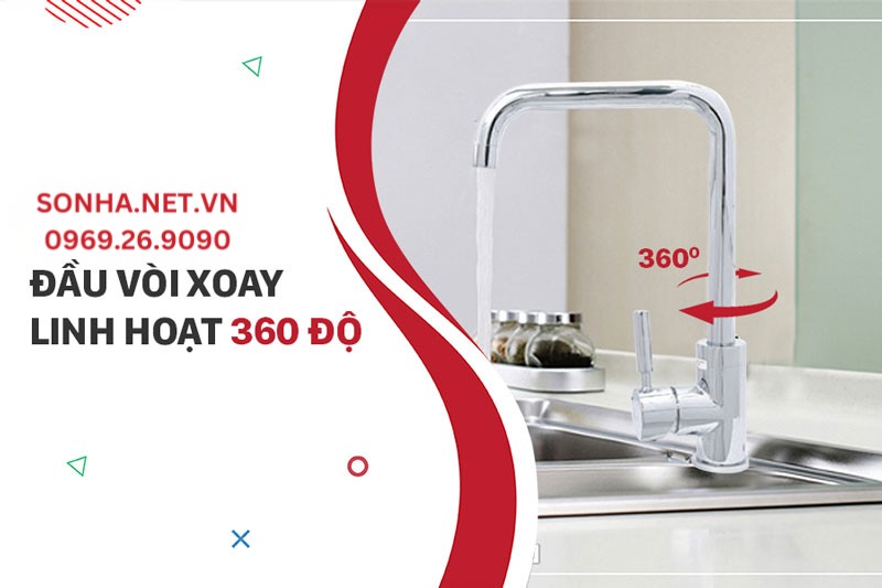 Đầu vòi nước rửa chén Bancoot BCV 8002 xoay 360 độ linh hoạt