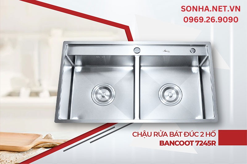 Chậu Bancoot 7245R sử dụng 8Kbet888 cá cược thể thao đ&ocirc;ng người, inox 304 cao cấp