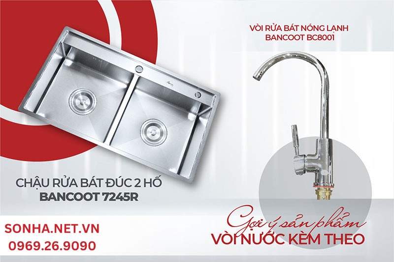 Gợi &yacute; kh&aacute;c lắp chậu Bancoot 7245R v&agrave; v&ograve;i BC 8001