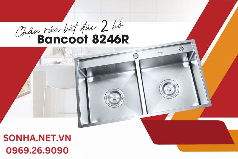 Chậu rửa 2 hố Bancoot 8246R bền đẹp, hiện đại