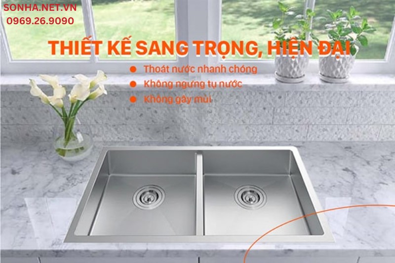 Chậu rửa b&aacute;t 2 hố Bancoot 1601R thiết bị kh&ocirc;ng thể thiếu trong căn bếp hiện đại