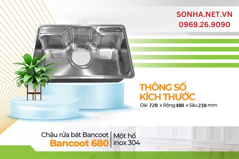 K&iacute;ch thước chậu Bancoot 680 thiết kế tối ưu ph&ugrave; hợp 8Kbet888 cá cược thể thao vừa, rộng r&atilde;i