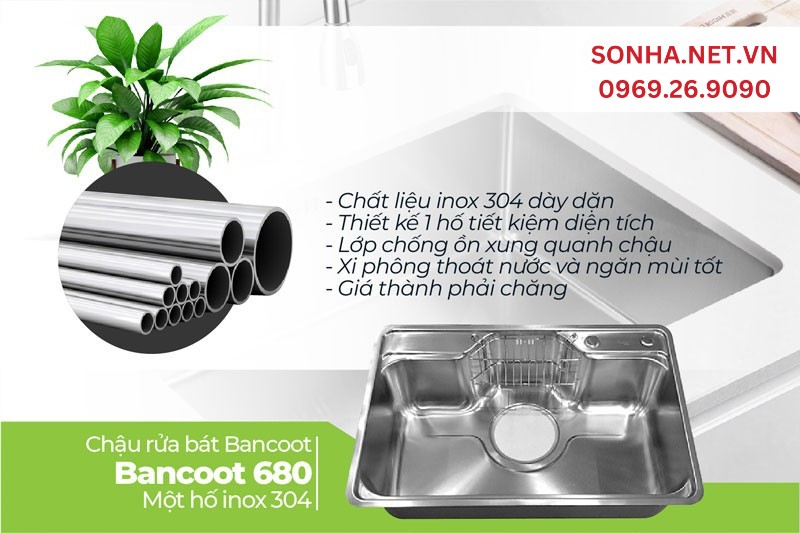 5 ưu điểm nổi bật chậu rửa b&aacute;t 1 hố loại to HQ Bancoot 680
