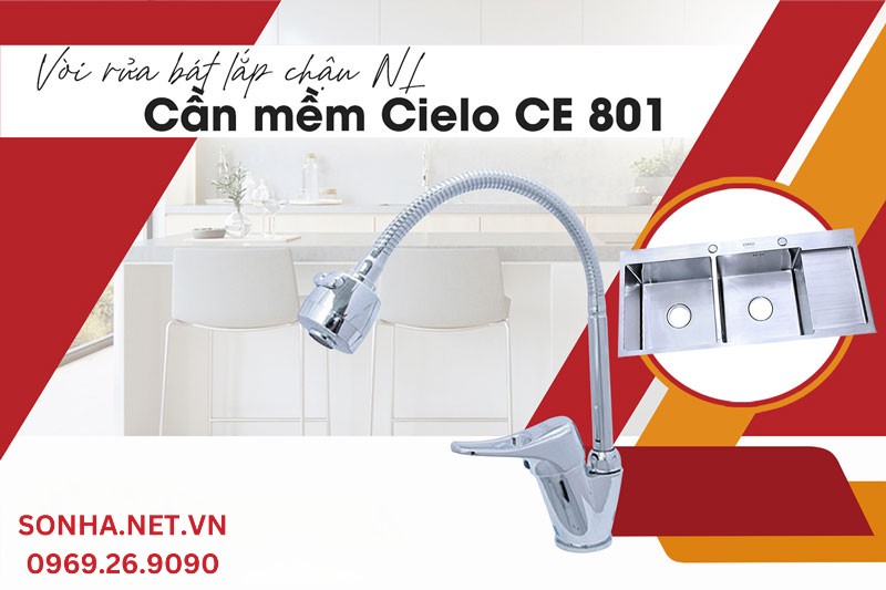 Bộ đ&ocirc;i chậu, v&ograve;i rửa b&aacute;t Cielo CE 1B v&agrave; CE 801 n&acirc;ng tầm tiện &iacute;ch căn bếp