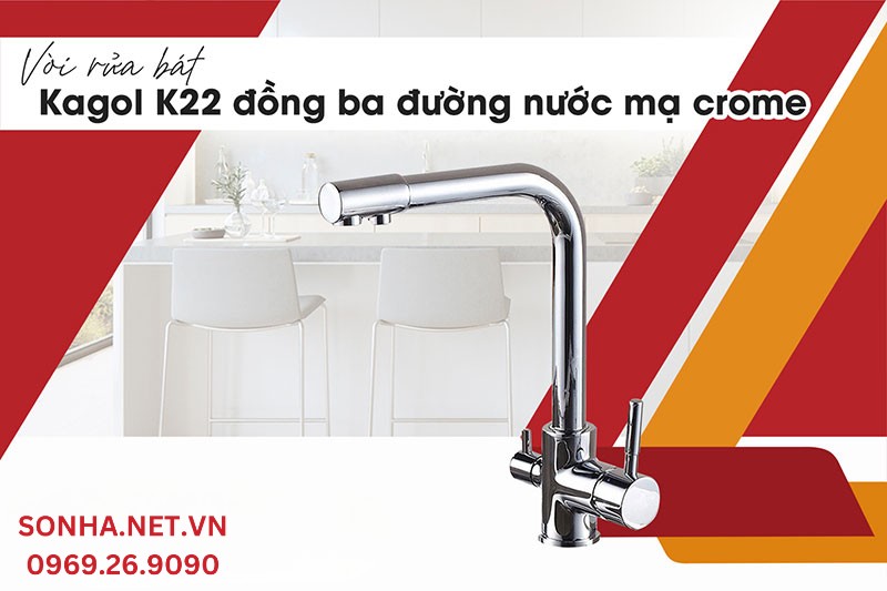 Chậu 2 hố Cielo 01 v&agrave; v&ograve;i Kagol K22 - Bộ đ&ocirc;i ho&agrave;n hảo trong căn bếp
