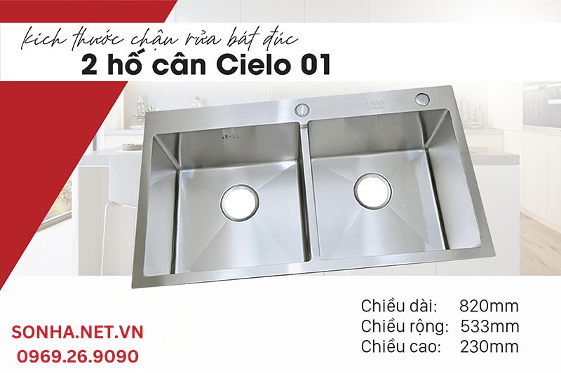 Bồn rửa b&aacute;t đ&ocirc;i Cielo 01 ph&ugrave; hợp với 8Kbet888 cá cược thể thao 4-5 người