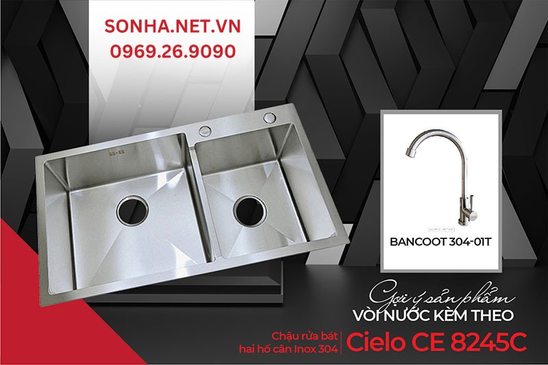 Lựa chọn ho&agrave;n hảo chậu Cielo 02 v&agrave; v&ograve;i Bancoot 304-01T