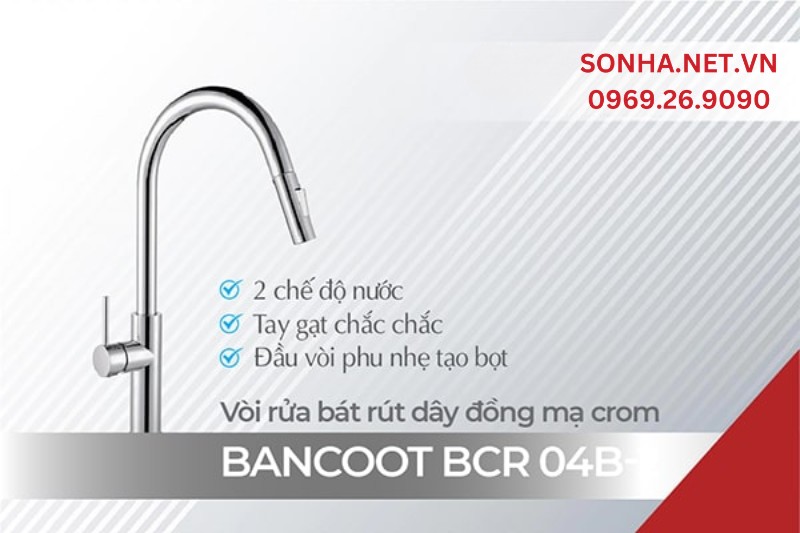 Vòi rửa bát Bancoot BCR 04B-2 tích hợp 2 chế độ nước tiện lợi