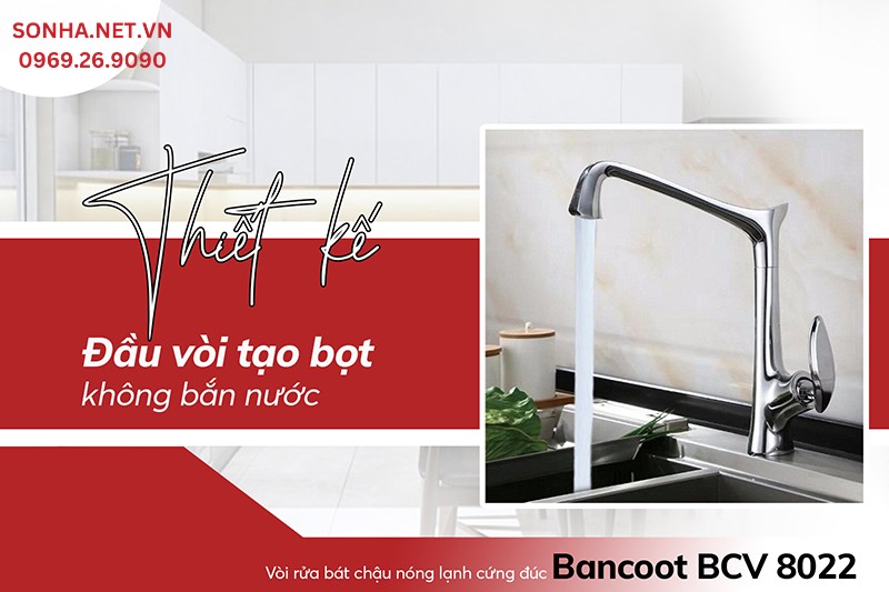 Đầu vòi Bancoot BCV 8022 tạo bọt, tiết kiệm nước hiệu quả
