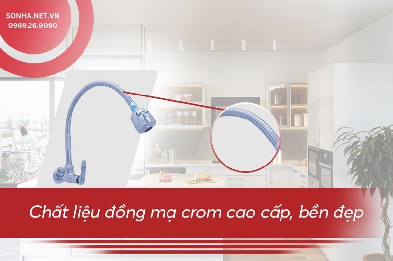 V&ograve;i Bancoot BC12B l&agrave;m từ đồng mạ n&ecirc;n bền đẹp, dễ vệ sinh