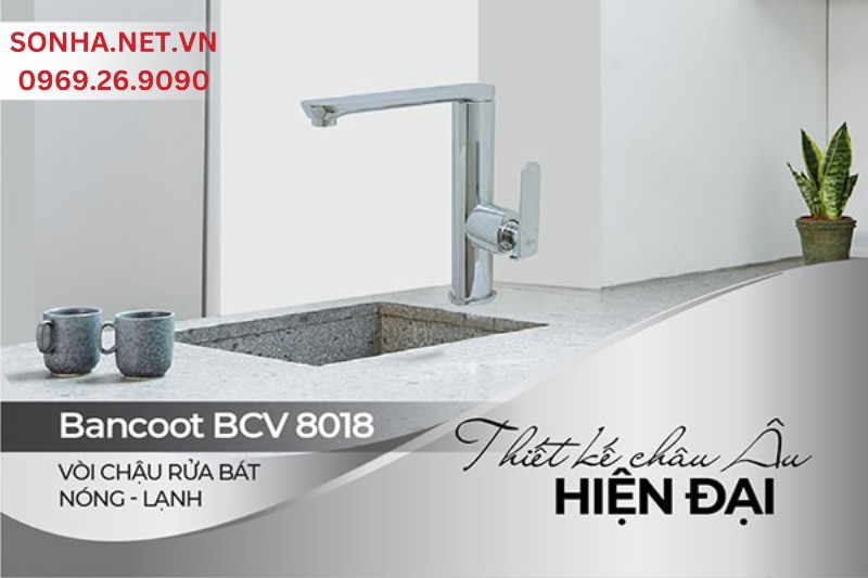 V&ograve;i chậu rửa b&aacute;t n&oacute;ng lạnh Bancoot BCV 8018 thiết kế hiện đại đ&aacute;p ứng nhu cầu người sử dụng
