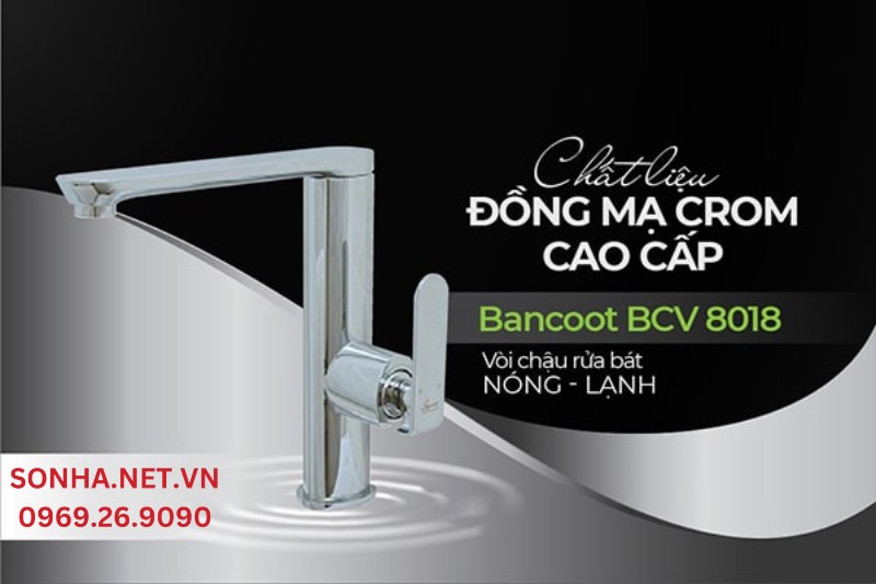 V&ograve;i rửa ch&eacute;n BCV 8018 chất liệu cao cấp tạo n&ecirc;n vẻ đẹp sang trọng kh&ocirc;ng gian căn bếp