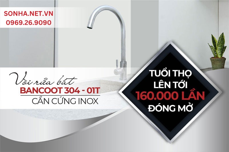 V&ograve;i rửa ch&eacute;n lạnh Bancoot 304-01T tuổi thọ cao - sử dụng đến 15 năm