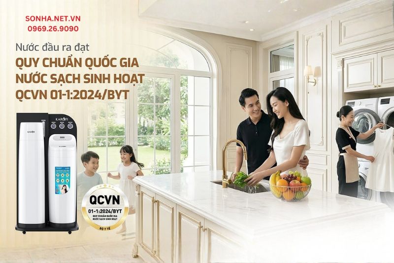 Nước đầu ra đạt quy chuẩn quốc gia nước sinh hoạt