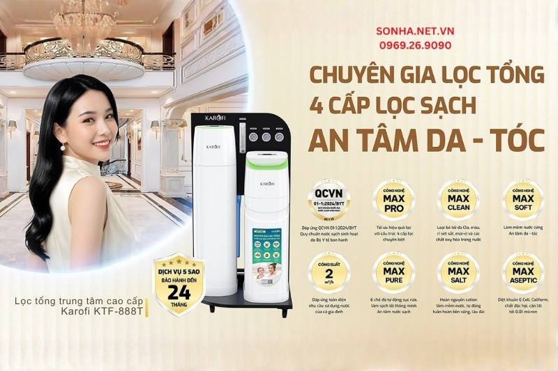 Lọc tổng đầu nguồn Karofi KTF-888T bảo vệ sức khoẻ 8Kbet888 cá cược thể thao bạn 