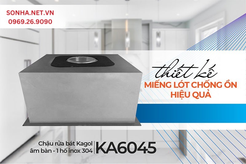 Miếng l&oacute;t chống ồn dưới đ&aacute;y KA6045 giảm &acirc;m thanh va chạm th&agrave;nh chậu