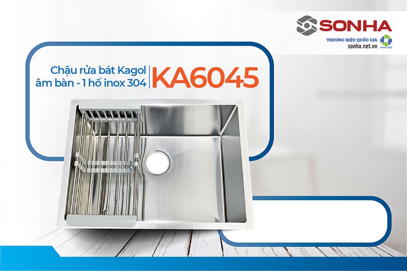 Chậu rửa b&aacute;t 1 hố &acirc;m b&agrave;n Kagol KA6045