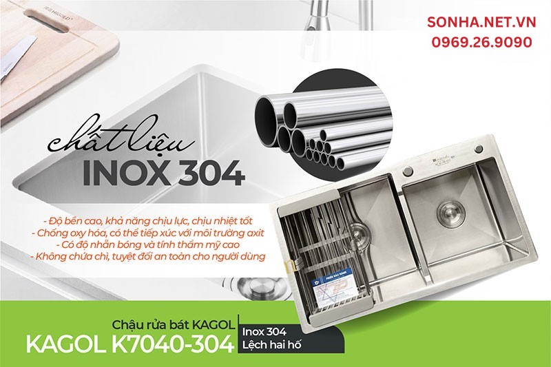 4 ưu điểm nổi bật chậu Kagol K7040-304 được ưa chuộng
