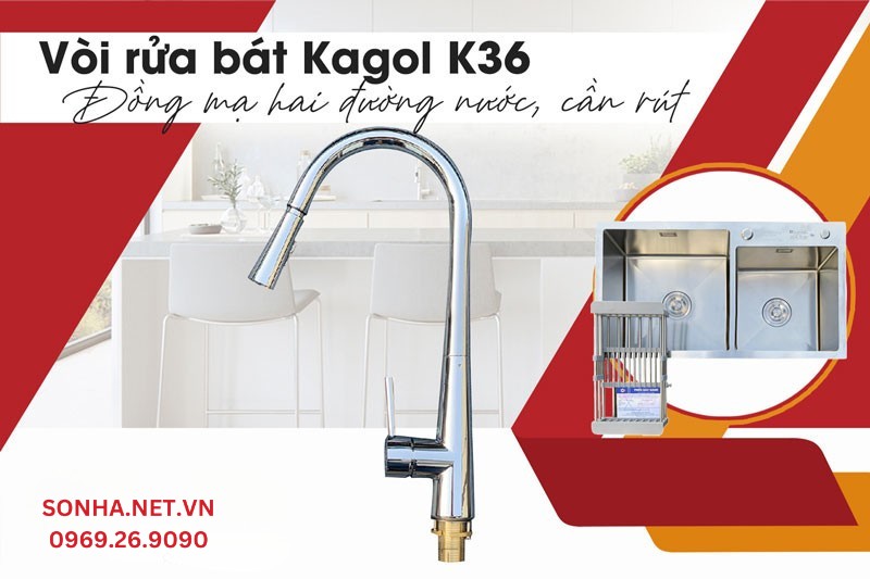 Mua chậu K7243-304 Lệch v&agrave; v&ograve;i Kagol K36 giảm ngay 200K v&agrave;o ho&aacute; đơn 
